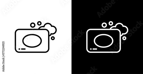 Bar Soap White Icon Set Design