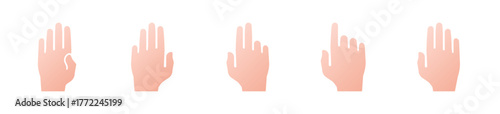 Gesture flat icon set. Set of Hand, gestures and  finger icon - Stock Vector