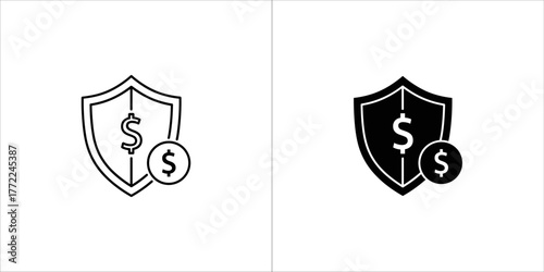 Money protection icon for financial security