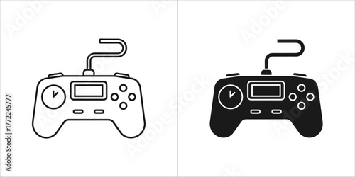 Remote control for drone in line and solid style