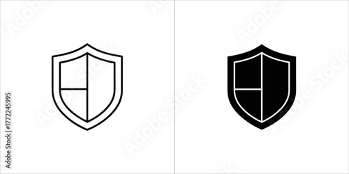 Shield icon, vector illustration in black color