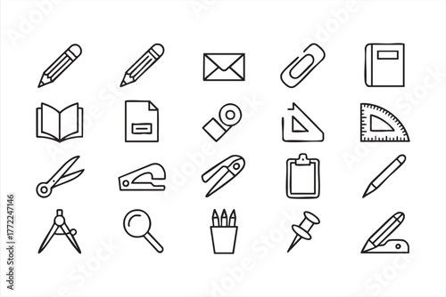Minimalist stationery vector pack for students and professionals