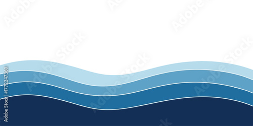 Abstract blue wave background layered paper cut style vector design for web and print