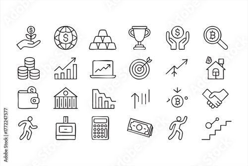 Vector illustration of economy, cryptocurrency, and banking for web and print