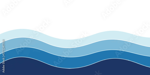 Abstract blue wave background layered paper cut style perfect for website headers and presentations