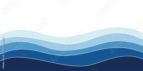 Abstract blue wave background vector illustration with paper cut style suitable for website banner or presentation template