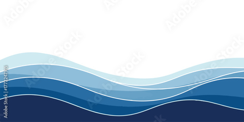 Abstract blue wave background flowing water illustration with gradient colors perfect for website headers and presentations