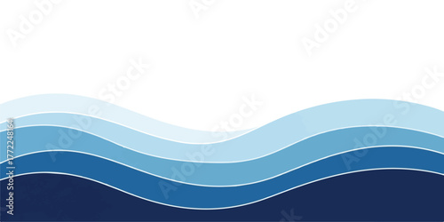 Abstract blue wave background flowing vector design with layered shapes perfect for website headers and presentations