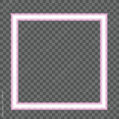 Square neon frame vector