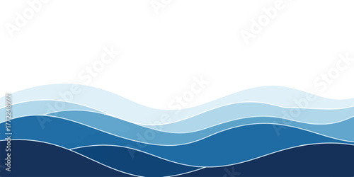 Abstract blue wave background vector illustration with layered paper cut style perfect for website headers and presentations