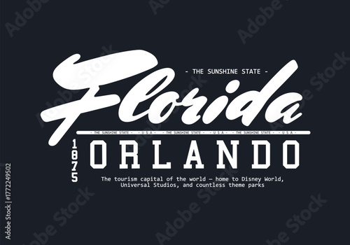 Orlando Florida T-shirt Design Vintage Retro Script Typography