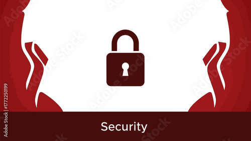 Security Concept Illustration Padlock Symbol. Guarded System Safety Protection Secure Access Cybersecurity. Privacy Safe Data Antivirus Shield Firewall Defense.