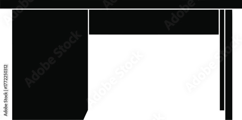 Minimal office interior workspace desk drawer