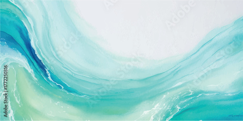 Abstract fluid art background with flowing turquoise and blue hues creating a serene and calming effect perfect for modern design projects