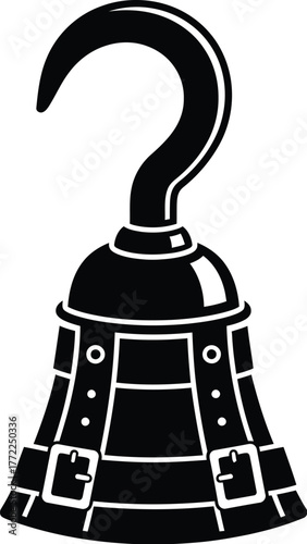 Pirate hook hand costume accessory isolated