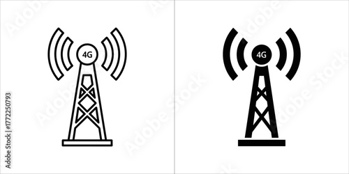 4g cellular tower, vector illustration