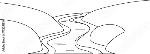 River winding through hills landscape scenery nature outdoors travel adventure path