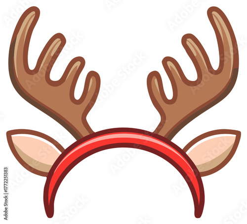 Cute festive reindeer antler headband with ears for Christmas costume party celebration fun