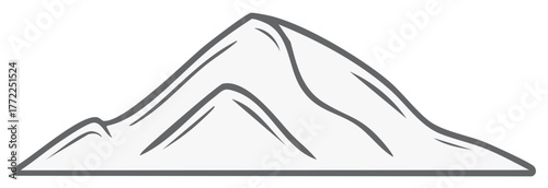 Simple Mountain Peak Outline Drawing Minimalist Graphic Nature Icon