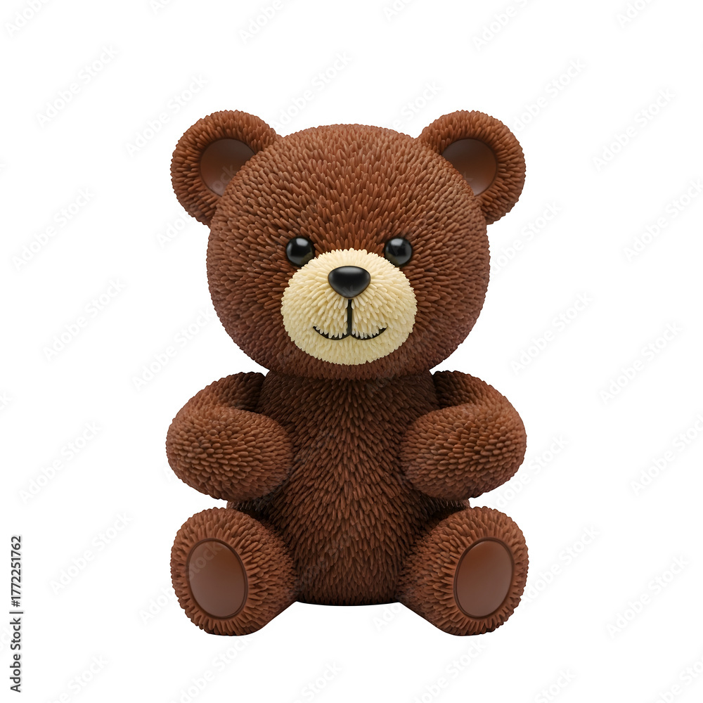 Obraz premium Adorable brown teddy bear plush toy, perfect for baby, kids, or gift design. High-quality PNG.Isolated on white or transparent background. PNG format.