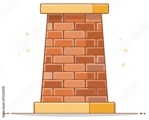 Clean vector illustration of a traditional brick chimney