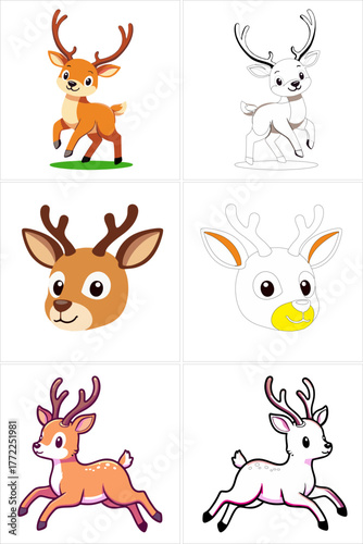 Coloring pictures of cartoon deer