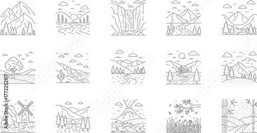 Landscape nature mountain tree river waterfall forest desert cabin volcano wind