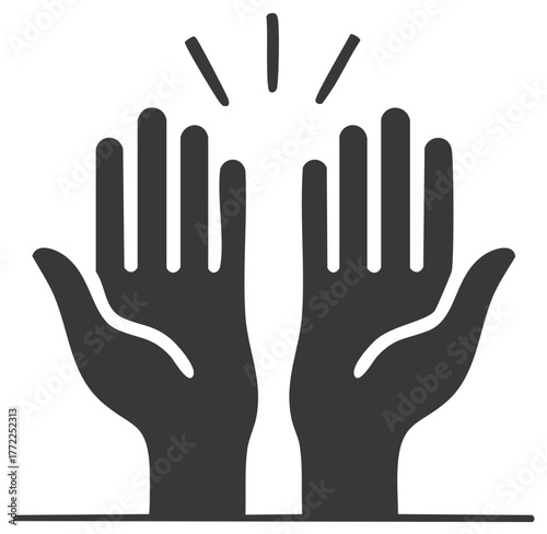 High Five Celebration Illustration: Open Hands Symbolizing Success and Teamwork