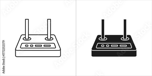 Wireless router vector icon, wifi signal symbol