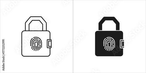 Fingerprint lock icon, a security system device