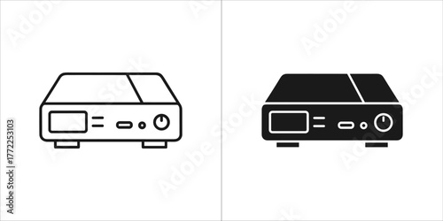 Isometric icon of settop box, vector illustration