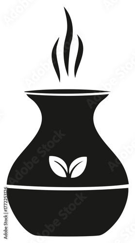 Aromatherapy Diffuser with Essential Oil Vaporization and Leaf Decoration in Minimalist Design