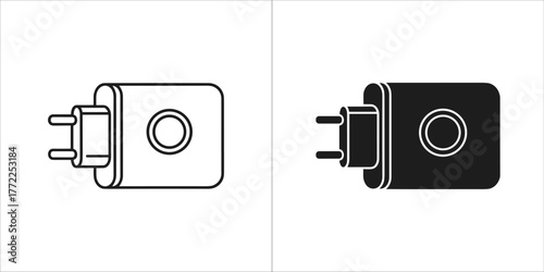 Two charger icons, one in black and one in white