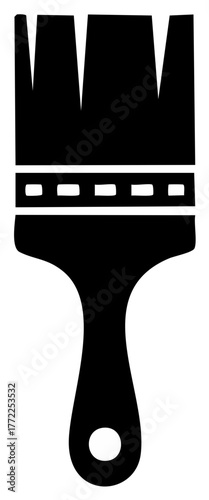 Stylized black paintbrush icon representing art creativity DIY and professional painting and drawing