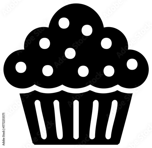 Delicious Cupcake with Sprinkles Sweet Treat Confection Bakery Icon Design Tempting Dessert Pastry