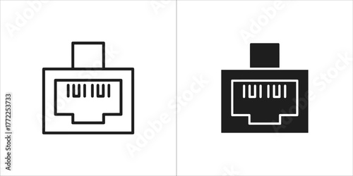 Ethernet port icon, vector illustration