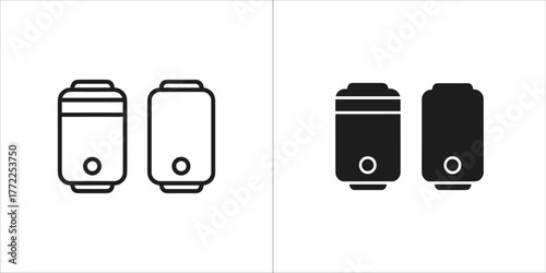 Outline and glyph icon of a water heater