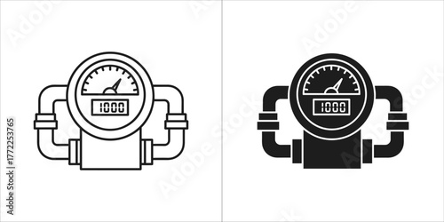 Flow meter icon, a device for measuring flow rate