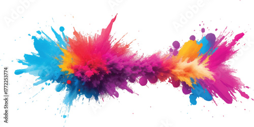 Colorful paint explosion vibrant splash effect abstract background for creative design projects