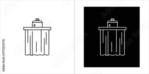Water filter icon in black and white style