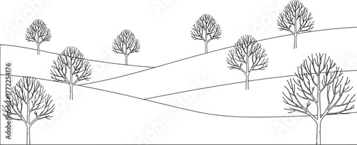 Winter landscape snow trees nature cold season white snowy scene frost weather ice