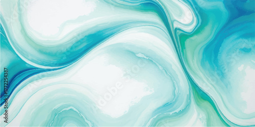 Abstract fluid art background with swirling turquoise and white colors perfect for modern design projects