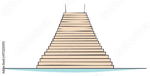 Simple drawing of a long steep staircase leading up to an unknown destination or goal