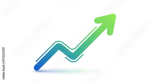 A gradient arrow pointing upwards, , representing growth, progress, and positive trend in business and finance