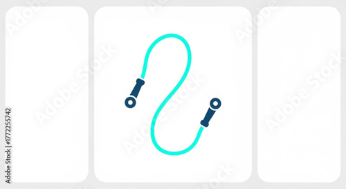 Illustration of a turquoise jump rope, a simple and effective exercise tool for fitness and recreation