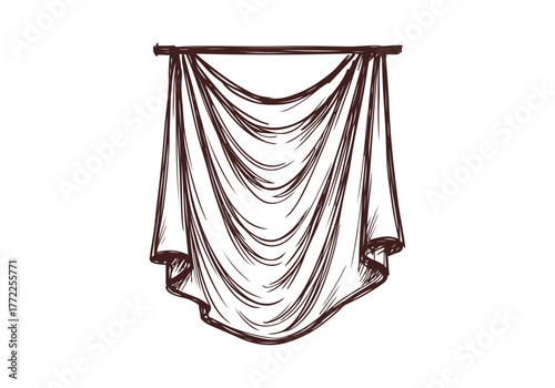 Curtain hand drawn simple ske...