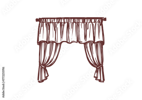 Curtain hand drawn simple ske...