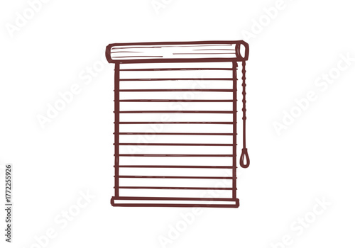 Curtain hand drawn simple ske...