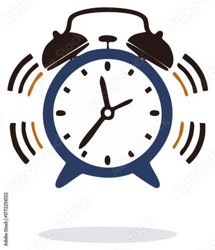 Ringing Alarm Clock Depicting Time Illustration for Wakeup Call or Deadline Reminder