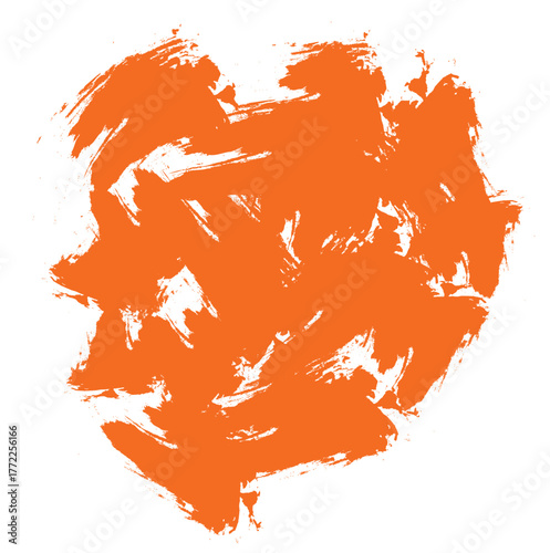 Dynamic Orange Brush Stroke Vector – Vibrant Abstract Art for Creative Branding